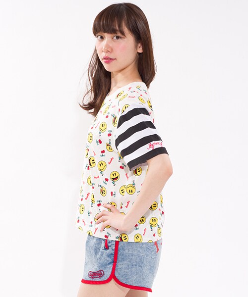 Aymmy in the batty girls（エイミーインザバッティーガール）の「SODA SMILY TEE（トップス・レディース・ホワイト/ブラック・S/M）」の2枚目の写真