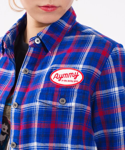 Aymmy in the batty girls（エイミーインザバッティーガール）の「SCRIBBLE LONG SHIRTS（トップス・レディース・レッド/ブルー・M）」の6枚目の写真