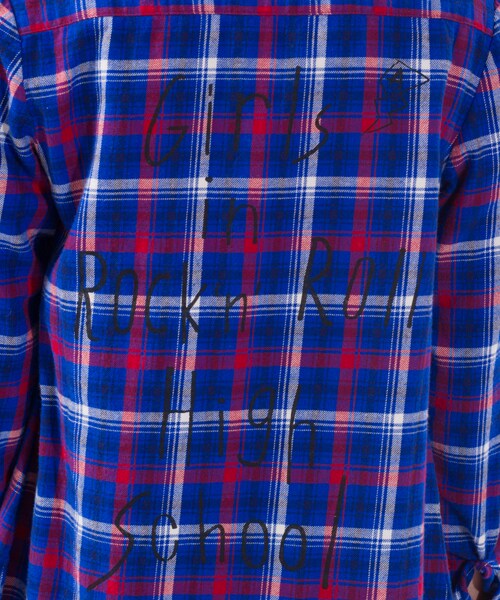 Aymmy in the batty girls（エイミーインザバッティーガール）の「SCRIBBLE LONG SHIRTS（トップス・レディース・レッド/ブルー・M）」の5枚目の写真