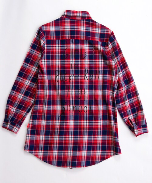 Aymmy in the batty girls（エイミーインザバッティーガール）の「SCRIBBLE LONG SHIRTS（トップス・レディース・レッド/ブルー・M）」の11枚目の写真