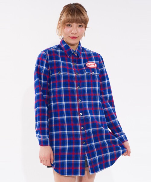 Aymmy in the batty girls（エイミーインザバッティーガール）の「SCRIBBLE LONG SHIRTS（トップス・レディース・レッド/ブルー・M）」の7枚目の写真