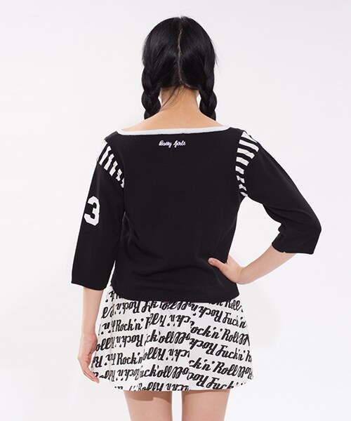 Aymmy in the batty girls（エイミーインザバッティーガール）の「CHEERS KNIT（トップス・レディース・レッド/ブラック・S/M）」の4枚目の写真