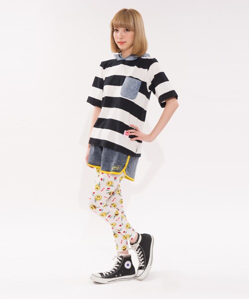 Aymmy in the batty girls（エイミーインザバッティーガール）の「SODA SMILY SPATS（パンツ・レディース・ホワイト/ブラック・FREE）」の2枚目の写真