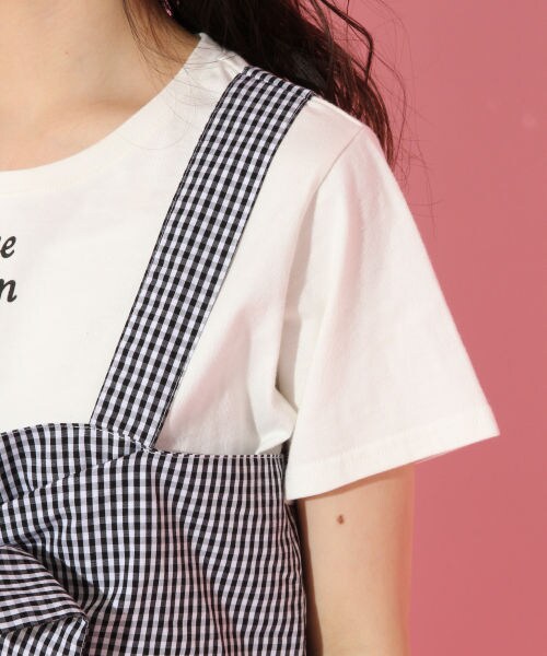 repipi armario(レピピ アルマリオ)の「ビスチェツキTシャツ(トップス・ブラック(ハナガラ)/ブラック(ギンガムチェック)/レッド(マドラスチェック))」の10枚目の写真