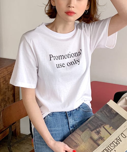 DHOLIC(ディーホリック)の「Promotional半袖Tシャツ(Tシャツ/カットソー・レディース・ベージュ/ブルー/ホワイト/オレンジ・FREE)」の2枚目の写真