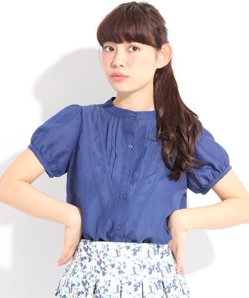 LOWRYS FARM（ローリーズファーム）の「Ｇベーシックスタンドフレンチスリーブ（トップス・レディース・オフ/アイボリー/ネイビー・Ｍ/Ｌ）」の3枚目の写真