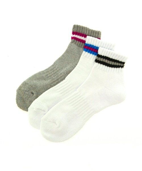 GLOBAL WORK（グローバルワーク）の「３ピースラインソックス（アクセサリー・メンズ・ロング05/アンクル08・25～27cm）」の4枚目の写真