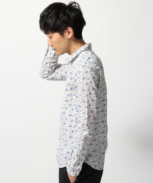 RAGEBLUE（レイジブルー）の「リネンガラシャツ長袖（トップス・メンズ・ホワイト02(小紋柄)/ホワイト03(小花柄)/ブラウン58(カモフラ柄)/ネイビー87(カモフラ柄)/ネイビー88(小紋柄)/ネイビー89(小花柄)・Ｍ/Ｌ）」の7枚目の写真