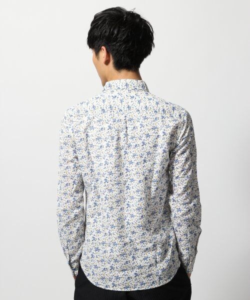 RAGEBLUE（レイジブルー）の「リネンガラシャツ長袖（トップス・メンズ・ホワイト02(小紋柄)/ホワイト03(小花柄)/ブラウン58(カモフラ柄)/ネイビー87(カモフラ柄)/ネイビー88(小紋柄)/ネイビー89(小花柄)・Ｍ/Ｌ）」の8枚目の写真