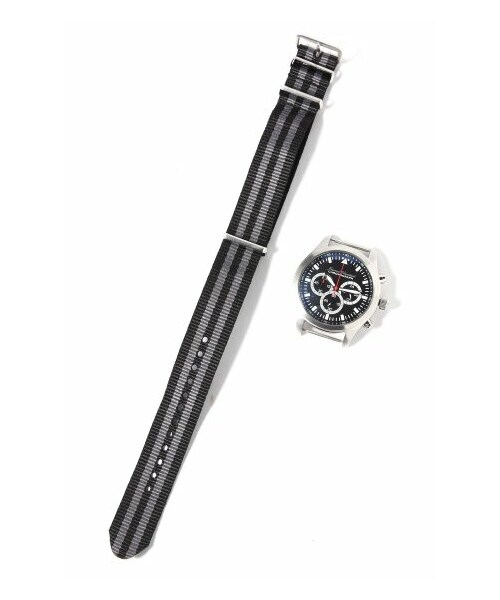 JOURNAL STANDARD(ジャーナルスタンダード)の「JS クロノグラフナイロンベルト(腕時計・メンズ・ブラック・フリー)」の7枚目の写真