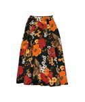 USED | Orange flower maxi skirt(裙子)