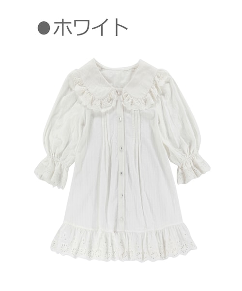 Bobon21（ボボンニジュウイチ）の「ALLコットンパフスリチュニックトップス-全２色（シャツ/ブラウス・レディース・ブラック/ホワイト・S/M/L）」の2枚目の写真