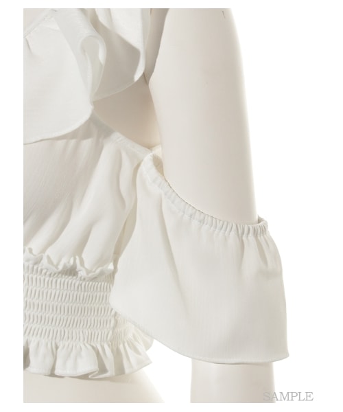 lilLilly（リルリリー）の「フリルデザイントップ（トップス・レディース・WHITE/LT PINK/PINK・FREE）」の7枚目の写真