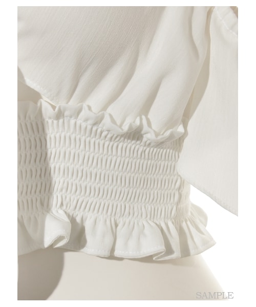 lilLilly（リルリリー）の「フリルデザイントップ（トップス・レディース・WHITE/LT PINK/PINK・FREE）」の9枚目の写真