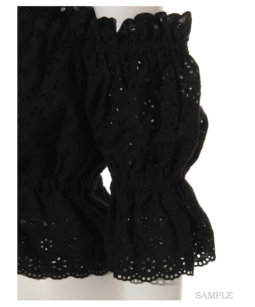 lilLilly(リルリリー)の「コットンレーストップ(トップス・レディース・WHITE/RED/BLACK・FREE)」の9枚目の写真