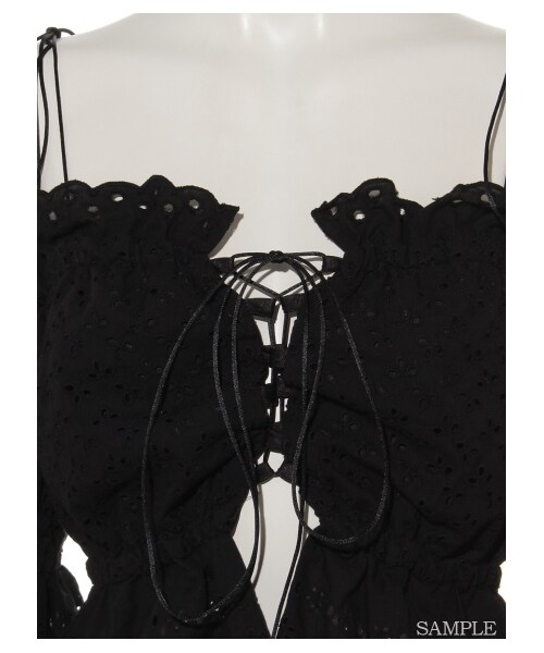 lilLilly(リルリリー)の「コットンレーストップ(トップス・レディース・WHITE/RED/BLACK・FREE)」の7枚目の写真