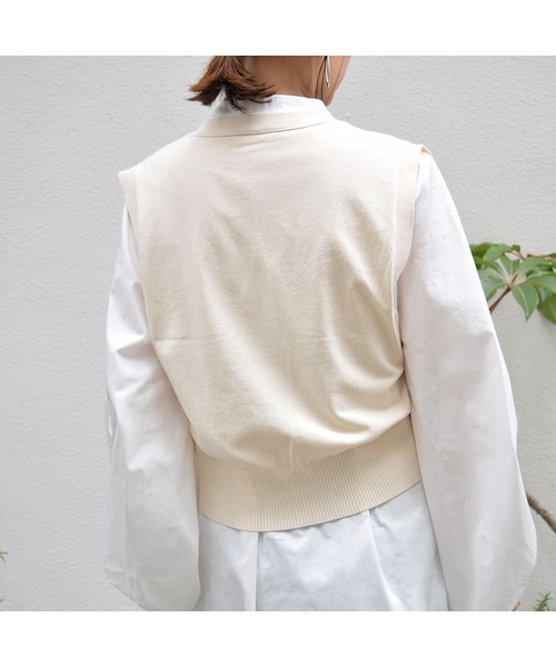 no brand（ノーブランド）の「Vラインコットンサマーニットベスト（ベスト・レディース・その他）」の4枚目の写真