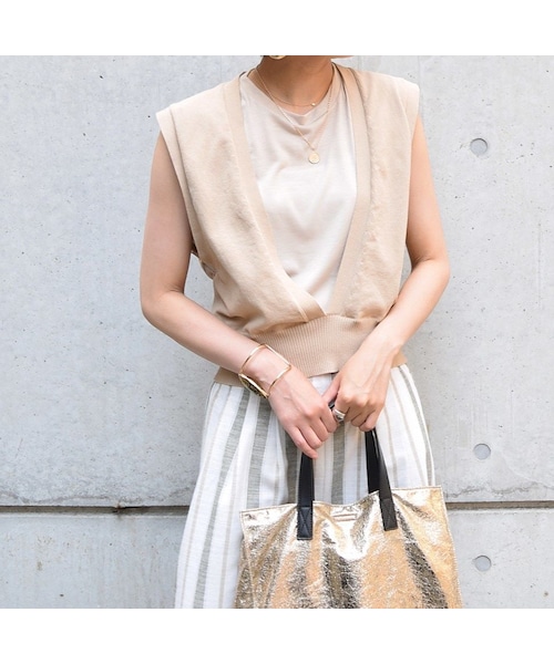no brand（ノーブランド）の「Vラインコットンサマーニットベスト（ベスト・レディース・その他）」の6枚目の写真