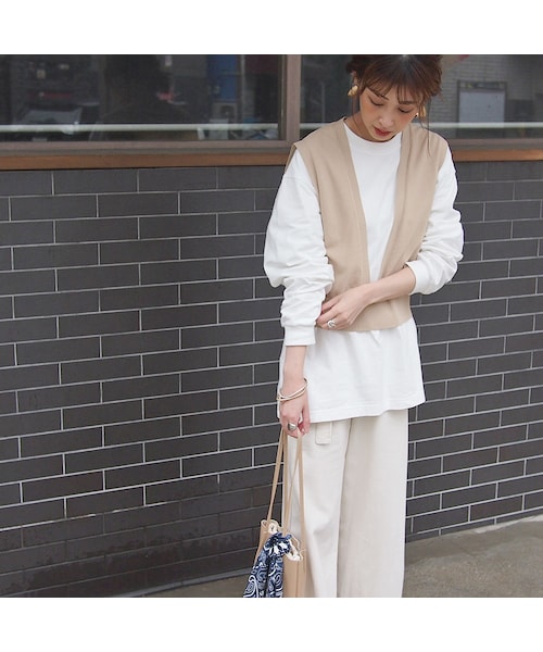 no brand（ノーブランド）の「Vラインコットンサマーニットベスト（ベスト・レディース・その他）」の10枚目の写真