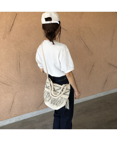 copine（コピン）の「手編みかぎ編みショルダーバッグ/ハンドバッグ(2color)【クリックポスト対象商品】（ショルダーバッグ・レディース・その他）」の4枚目の写真