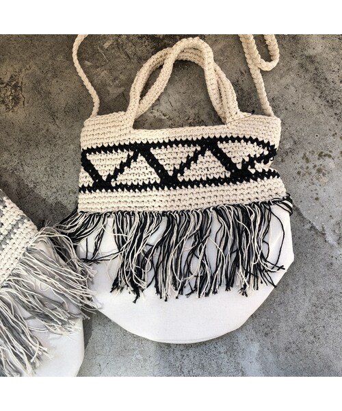 copine（コピン）の「手編みかぎ編みショルダーバッグ/ハンドバッグ(2color)【クリックポスト対象商品】（ショルダーバッグ・レディース・その他）」の14枚目の写真