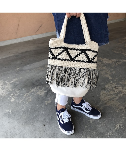 copine（コピン）の「手編みかぎ編みショルダーバッグ/ハンドバッグ(2color)【クリックポスト対象商品】（ショルダーバッグ・レディース・その他）」の12枚目の写真