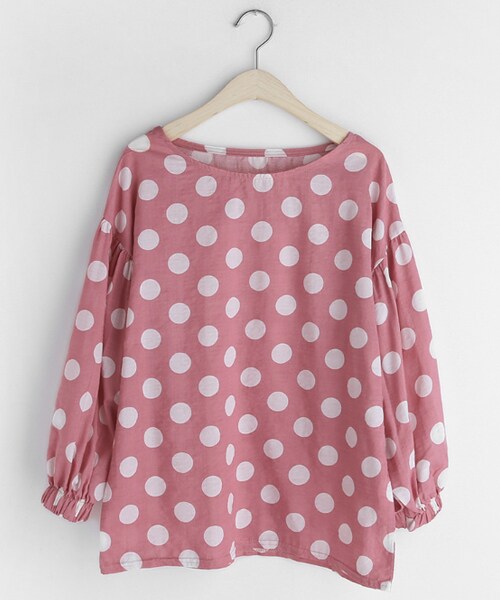 DHOLIC（ディーホリック）の「コインドットパフスリーブブラウス（シャツ/ブラウス・レディース・ホワイト/ピンク/その他/ブルー・FREE）」の3枚目の写真