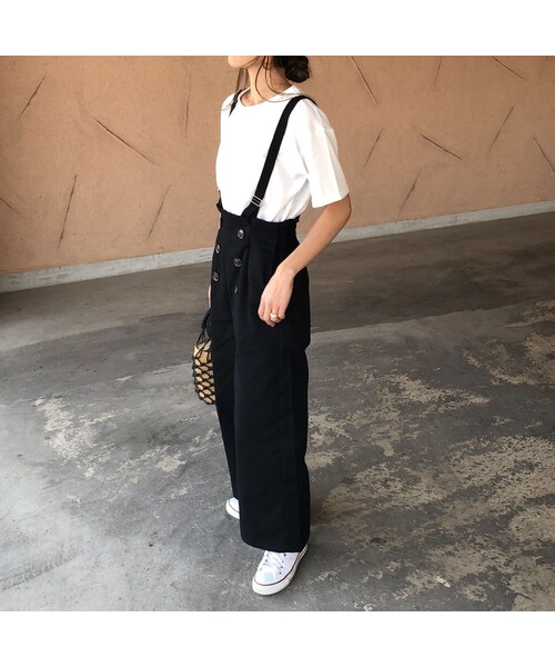 copine（コピン）の「【期間限定価格】サス付きフロントボタンハイウエストワイドパンツ(3color)【クリックポスト対象商品】（その他パンツ・レディース・その他）」の10枚目の写真