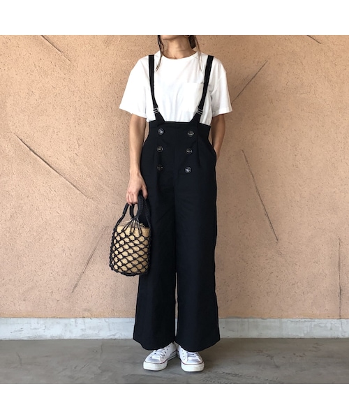 copine（コピン）の「【期間限定価格】サス付きフロントボタンハイウエストワイドパンツ(3color)【クリックポスト対象商品】（その他パンツ・レディース・その他）」の7枚目の写真
