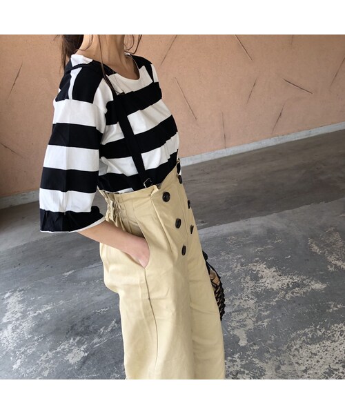 copine（コピン）の「【期間限定価格】サス付きフロントボタンハイウエストワイドパンツ(3color)【クリックポスト対象商品】（その他パンツ・レディース・その他）」の6枚目の写真