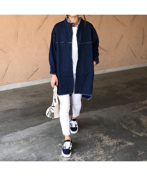 copine（コピン）の「【期間限定価格】シャツ感覚！こだわりデザイン！カットオフミドル丈デニムジャケット(2color)【クリックポスト対象商品】（デニムジャケット・レディース・その他）」の2枚目の写真