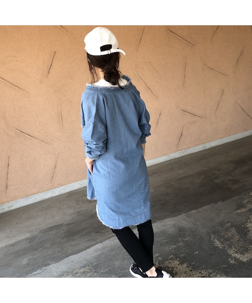 copine（コピン）の「【期間限定価格】シャツ感覚！こだわりデザイン！カットオフミドル丈デニムジャケット(2color)【クリックポスト対象商品】（デニムジャケット・レディース・その他）」の11枚目の写真