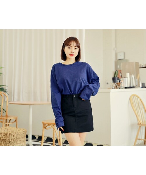 HOTPING（ホッピン）の「ベーシックAラインスカート（スカート・レディース・ホワイト/ブラック/ベージュ・S/M/L/XL/2XL/3XL）」の2枚目の写真