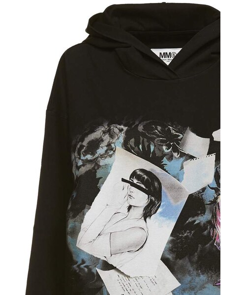 Maison Margiela(メゾンマルジェラ)の「Mm6 Maison Margiela Printed Hooded Sweatshirt(スウェット・レディース・Nero multicolor・L)」の2枚目の写真
