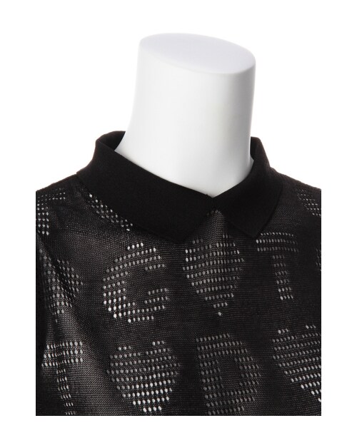 G.V.G.V.（ジーヴィージーヴィー）の「EYELET KNIT POLO COLLAR TOP（トップス・レディース・BLACK/YELLOW/RED・XS）」の6枚目の写真