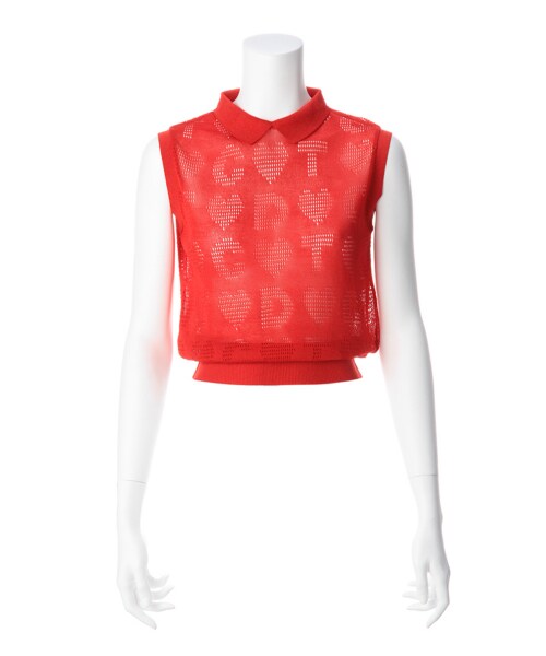 G.V.G.V.（ジーヴィージーヴィー）の「EYELET KNIT POLO COLLAR TOP（トップス・レディース・BLACK/YELLOW/RED・XS）」の3枚目の写真