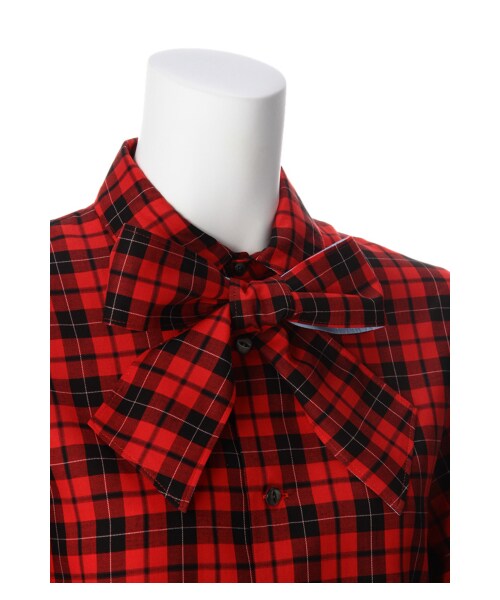 G.V.G.V.（ジーヴィージーヴィー）の「SCHOOL CHECK BOW TIE BLOUSE（トップス・レディース・RED/BLACK・36）」の5枚目の写真