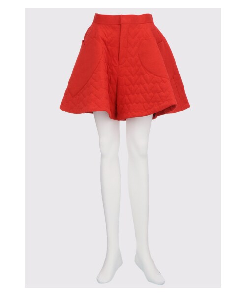 G.V.G.V.（ジーヴィージーヴィー）の「HEART QUILTED FLARE SHORTS（パンツ・レディース・BLACK/RED・36）」の2枚目の写真
