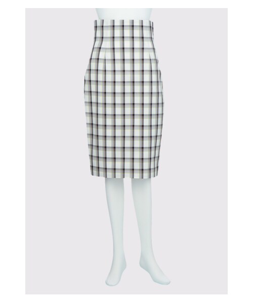G.V.G.V.（ジーヴィージーヴィー）の「TARTAN CHECK FITTED SKIRT（スカート・レディース・NAVY/WHITE・34/36）」の2枚目の写真