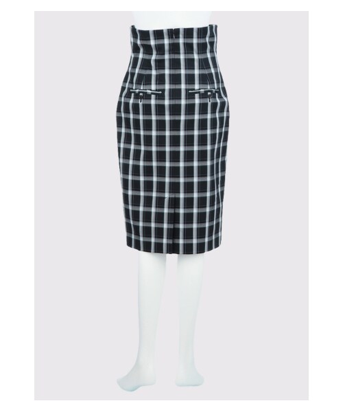 G.V.G.V.（ジーヴィージーヴィー）の「TARTAN CHECK FITTED SKIRT（スカート・レディース・NAVY/WHITE・34/36）」の4枚目の写真