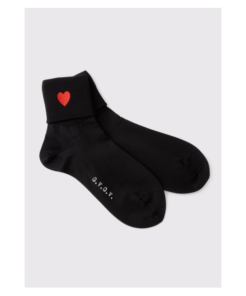 G.V.G.V.（ジーヴィージーヴィー）の「HEART EMBROIDERY SOCKS（ファッション雑貨・レディース・WHITE/YELLOW/PINK/BLACK・F）」の2枚目の写真