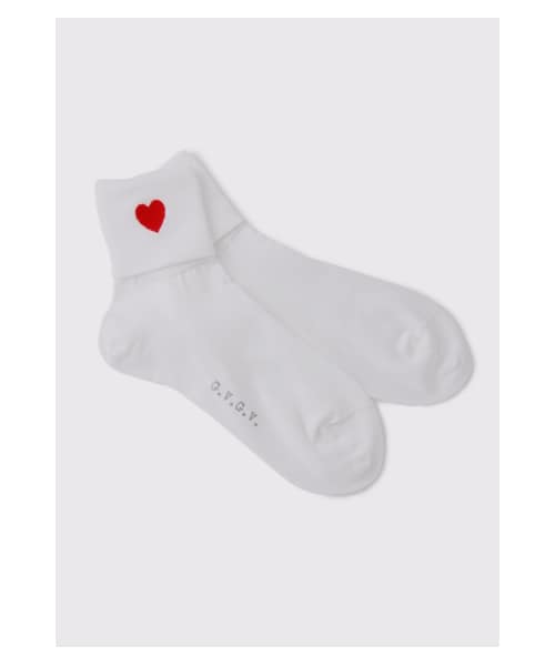 G.V.G.V.（ジーヴィージーヴィー）の「HEART EMBROIDERY SOCKS（ファッション雑貨・レディース・WHITE/YELLOW/PINK/BLACK・F）」の5枚目の写真