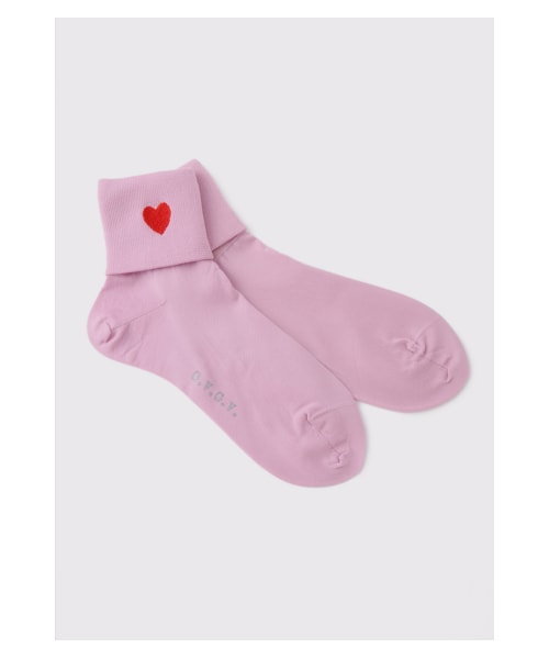 G.V.G.V.（ジーヴィージーヴィー）の「HEART EMBROIDERY SOCKS（ファッション雑貨・レディース・WHITE/YELLOW/PINK/BLACK・F）」の4枚目の写真