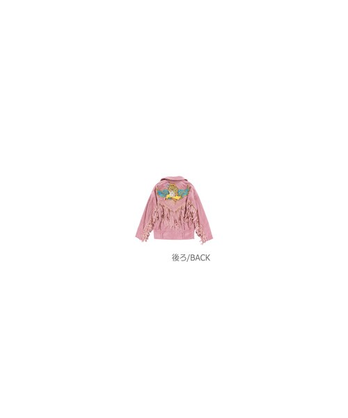 Bobon21(ボボンニジュウイチ)の「ヒッピーStyleフリンジジャケット-全1色-(デニムジャケット・レディース・ピンク・Free)」の2枚目の写真