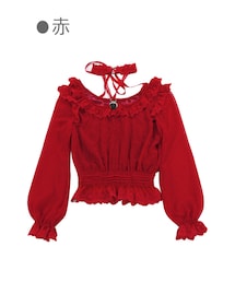 Bobon21 | チョーカー付きドットシフォントップス-全３色-(シャツ/ブラウス)