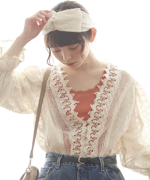 Crisp（クリスプ）の「レースリブタンク（タンクトップ・レディース・アイボリー/オレンジ/ブラウン/ピンク/グレー/ダークブラウン/パープル/レッド・FREE）」の7枚目の写真