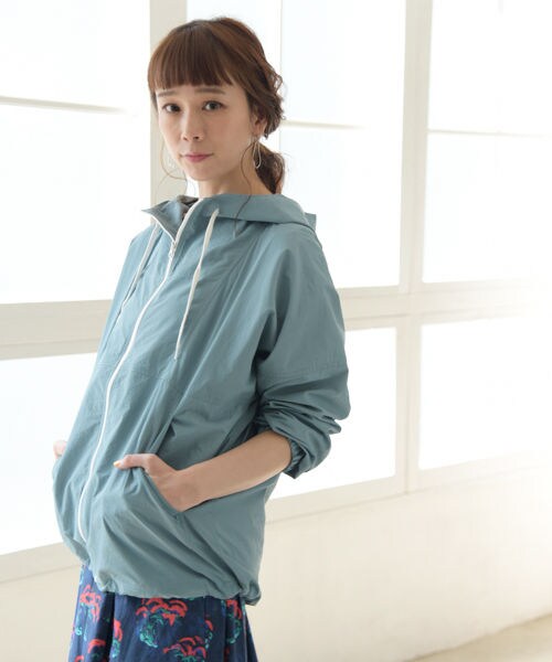 studio CLIP（スタディオクリップ）の「ナイロンスポーティブルゾン[WEB先行予約]（ジャケット/アウター・オレンジ/カーキ/ライトブルー）」の3枚目の写真