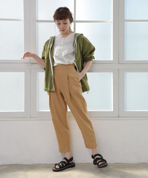 studio CLIP（スタディオクリップ）の「ナイロンスポーティブルゾン[WEB先行予約]（ジャケット/アウター・オレンジ/カーキ/ライトブルー）」の4枚目の写真