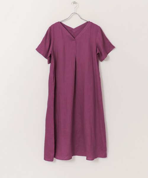 KBF+（ケービーエフプラス）の「KBF+ ハードマンズリネンAラインマキシワンピース（ワンピース/ドレス・レディース・OFF/BEIGE/PURPLE・one）」の15枚目の写真