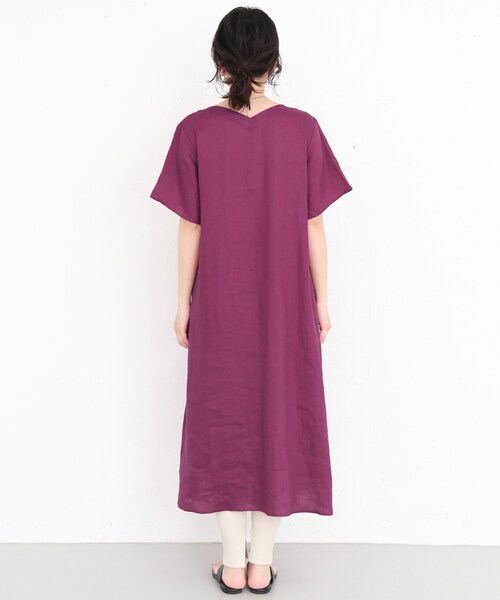 KBF+（ケービーエフプラス）の「KBF+ ハードマンズリネンAラインマキシワンピース（ワンピース/ドレス・レディース・OFF/BEIGE/PURPLE・one）」の12枚目の写真